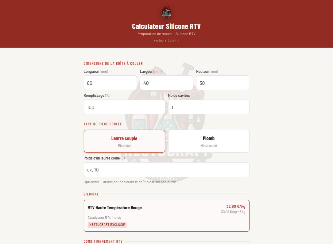 Calculateur silicone RTV HT